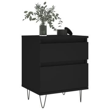 Stylish Black Bedside Cabinet - 40x35x50 cm | HipoMarket