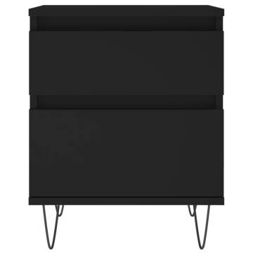 Stylish Black Bedside Cabinet - 40x35x50 cm | HipoMarket