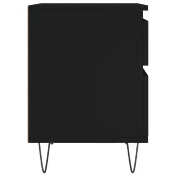 Stylish Black Bedside Cabinet - 40x35x50 cm | HipoMarket