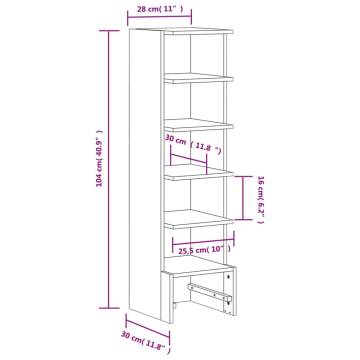 Elegant White Shoe Cabinet - Solid Pine Wood | Hipomarket