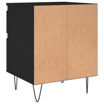 Stylish Black Bedside Cabinet - 40x35x50 cm | HipoMarket