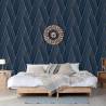 DUTCH WALLCOVERINGS Wallpaper Geometric Blue and Gold Colour blue and gold Quantity in Package 1 