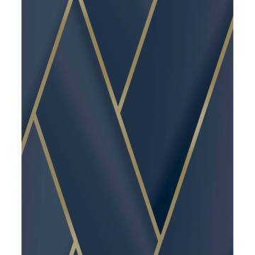 DUTCH WALLCOVERINGS Geometric Wallpaper – Blue & Gold