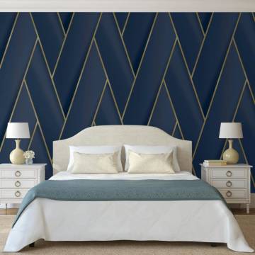 DUTCH WALLCOVERINGS Geometric Wallpaper – Blue & Gold