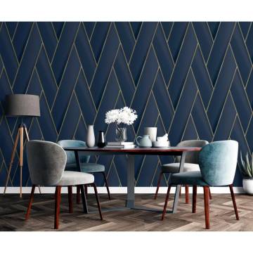 DUTCH WALLCOVERINGS Geometric Wallpaper – Blue & Gold