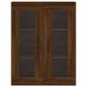 Elegant Highboard Brown Oak | 69.5x34x180 cm Engineered Wood