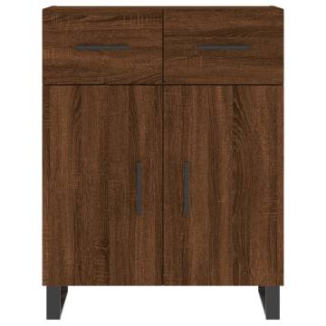 Elegant Highboard Brown Oak | 69.5x34x180 cm Engineered Wood