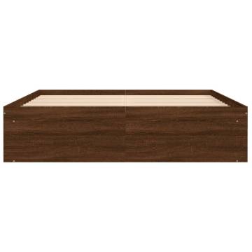 Brown Oak Bed Frame 160x200 cm - Modern Design | Hipomarket