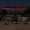 Double-Head Parasol with LEDs - Bordeaux Red | Hipo Market