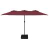 Double-Head Parasol with LEDs - Bordeaux Red | Hipo Market