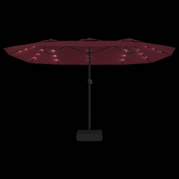 Double-Head Parasol with LEDs - Bordeaux Red | Hipo Market