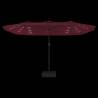 Double-Head Parasol with LEDs - Bordeaux Red | Hipo Market