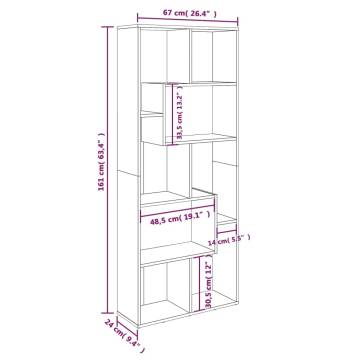 Book Cabinet Grey Sonoma 67x24x161 cm - Stylish Storage Solution