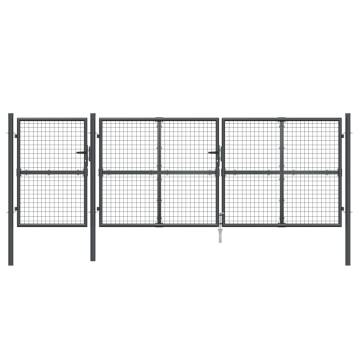 Mesh Garden Gate Anthracite 400x175 cm - Durable Steel