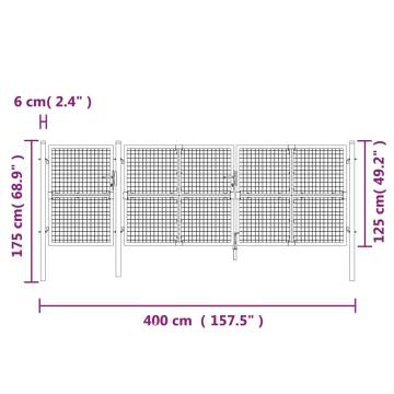 Mesh Garden Gate Anthracite 400x175 cm - Durable Steel