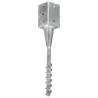 Ground Spikes 2 Pcs Silver - Durable Galvanised Steel 9x9x56 cm