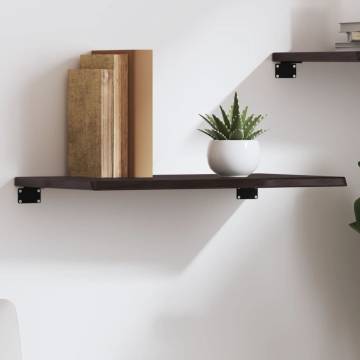 Wall Shelf Dark Brown 60x40x2 cm Solid Oak | HipoMarket UK