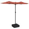 Double-Head Parasol with LEDs Terracotta - 316x240 cm