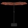 Double-Head Parasol with LEDs Terracotta - 316x240 cm