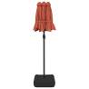 Double-Head Parasol with LEDs Terracotta - 316x240 cm