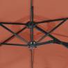 Double-Head Parasol with LEDs Terracotta - 316x240 cm