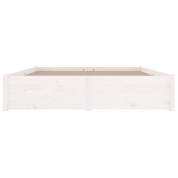 Stunning White Bed Frame with Drawers - 200x200 cm