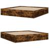 Smoked Oak Bed Frame 200x200 cm | Modern & Durable Design