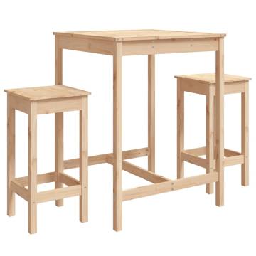 3 Piece Garden Bar Set - Solid Pine Wood | HipoMarket UK