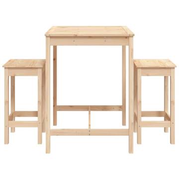 3 Piece Garden Bar Set - Solid Pine Wood | HipoMarket UK