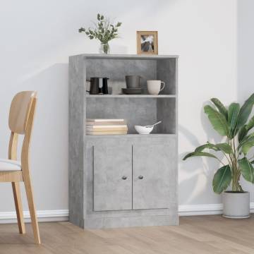 Stylish Highboard in Concrete Grey - 60x35.5x103.5 cm