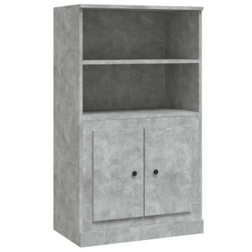 Stylish Highboard in Concrete Grey - 60x35.5x103.5 cm