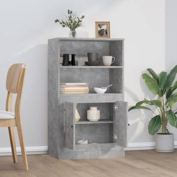 Stylish Highboard in Concrete Grey - 60x35.5x103.5 cm