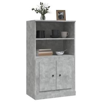 Stylish Highboard in Concrete Grey - 60x35.5x103.5 cm