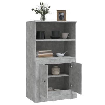 Stylish Highboard in Concrete Grey - 60x35.5x103.5 cm