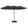 Double-Head Parasol with LEDs - Anthracite 449x245 cm