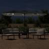 Double-Head Parasol with LEDs - Anthracite 449x245 cm