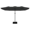 Double-Head Parasol with LEDs - Anthracite 449x245 cm