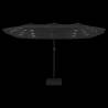 Double-Head Parasol with LEDs - Anthracite 449x245 cm