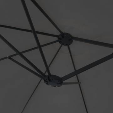 Double-Head Parasol with LEDs - Anthracite 449x245 cm