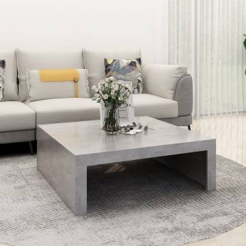 Stylish Concrete Grey Coffee Table - 100x100x35 cm