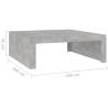 Stylish Concrete Grey Coffee Table - 100x100x35 cm