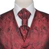 Men's Paisley Wedding Waistcoat Set - Size 54 Burgundy