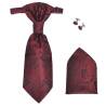 Men's Paisley Wedding Waistcoat Set - Size 54 Burgundy