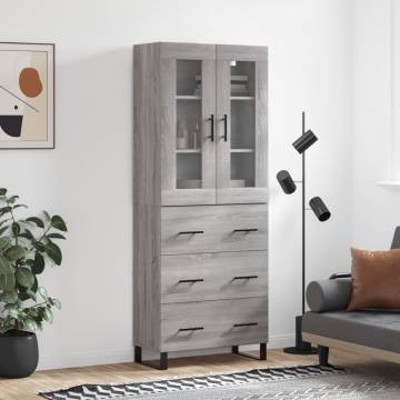 Highboard Grey Sonoma - Stylish Storage Solution | HipoMarket