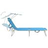 Folding Sun Lounger with Canopy - Turquoise & Blue | HipoMarket