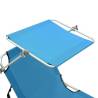 Folding Sun Lounger with Canopy - Turquoise & Blue | HipoMarket