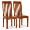 Modern Solid Wood Dining Chairs - 2 pcs Honey Finish