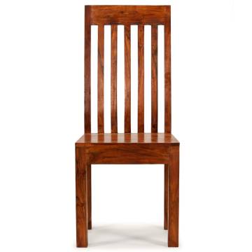 Modern Solid Wood Dining Chairs - 2 pcs Honey Finish