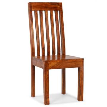 Modern Solid Wood Dining Chairs - 2 pcs Honey Finish