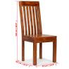 Modern Solid Wood Dining Chairs - 2 pcs Honey Finish